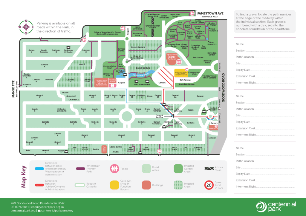 Centennial Park Map Centennial Park